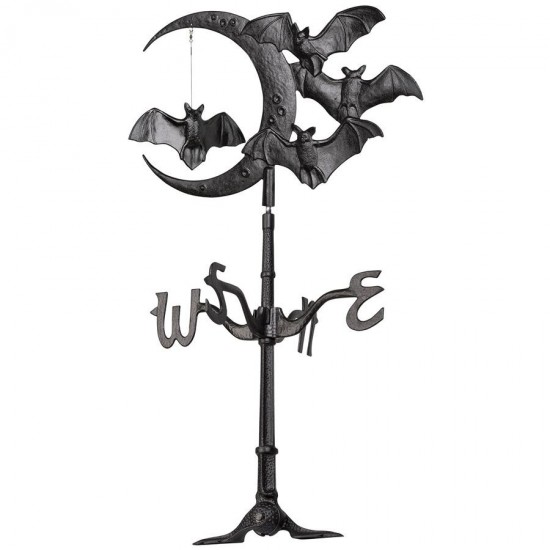 Design Toscano Crescent Moon & Bats Rooftop Weathervane