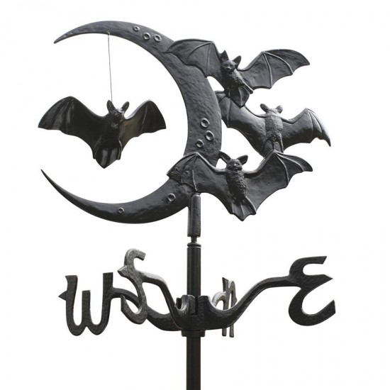 Design Toscano Crescent Moon & Bats Rooftop Weathervane