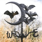 Design Toscano Crescent Moon & Bats Garden Weathervane