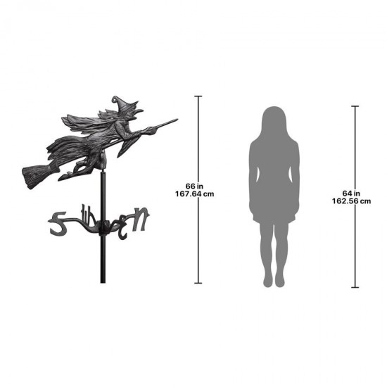 Design Toscano Witch Weathervane Garden Stake