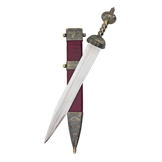 Design Toscano Gladius Sword W/ Brown Scabbard