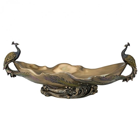 Design Toscano Peacocks Decorative Centerpiece Bowl