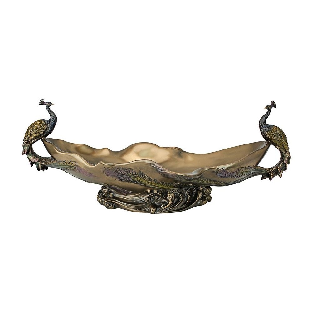 Design Toscano Peacocks Decorative Centerpiece Bowl