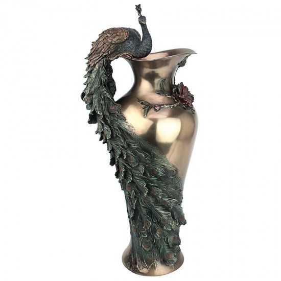 Design Toscano Peacock Centerpiece Vase