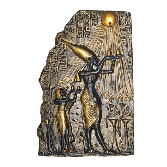 Design Toscano Black & Gold Akhenaten Offering Plaque