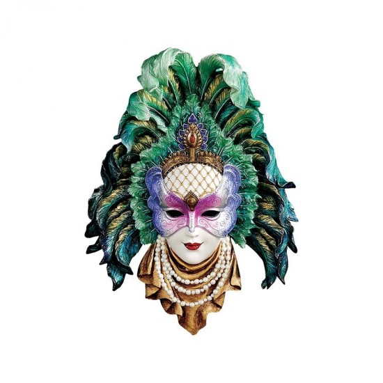 Design Toscano Peacock Princess Mardi Gras Mask