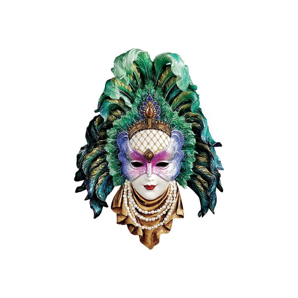 Design Toscano Peacock Princess Mardi Gras Mask