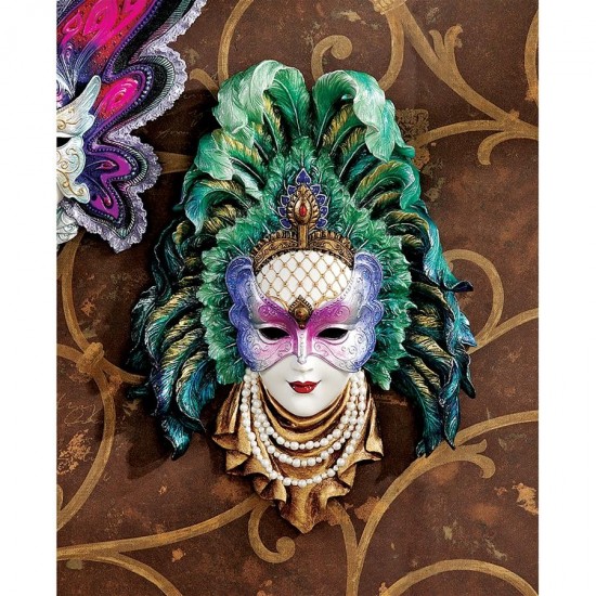 Design Toscano Peacock Princess Mardi Gras Mask