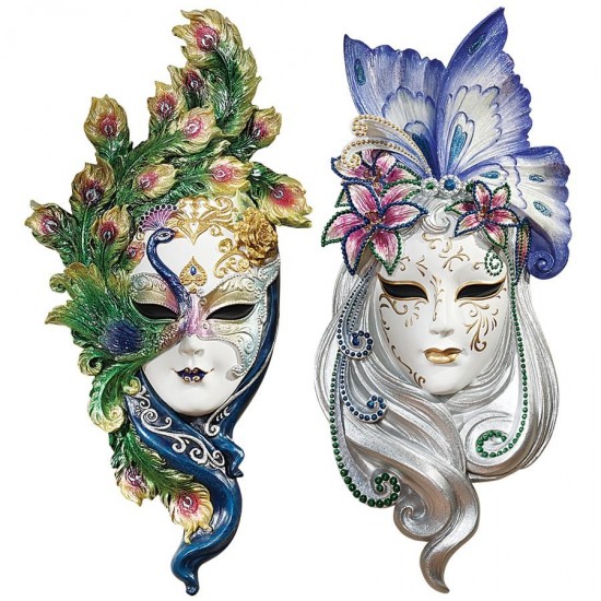 Design Toscano S/ Peacock & Butterfly Masks