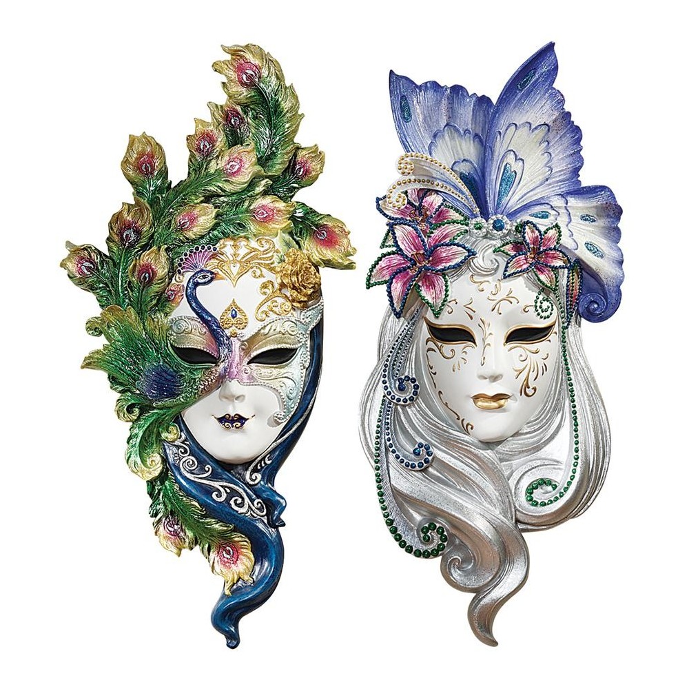 Design Toscano S/ Peacock & Butterfly Masks