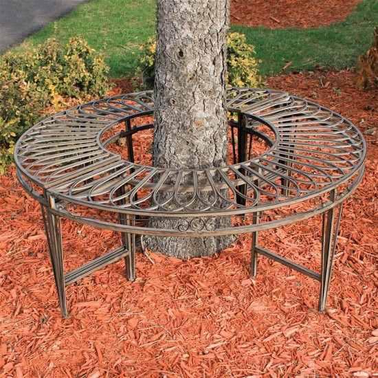 Design Toscano Gothic Roundabout Steel Garden Bench