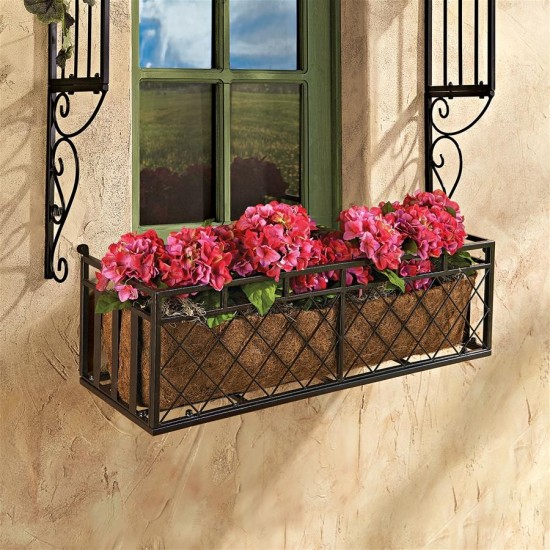 Design Toscano European Style Metal Window Box