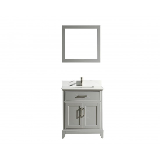 24" sl sink vanity set with phoenix stone top, soft closing doors, drawer, Gray