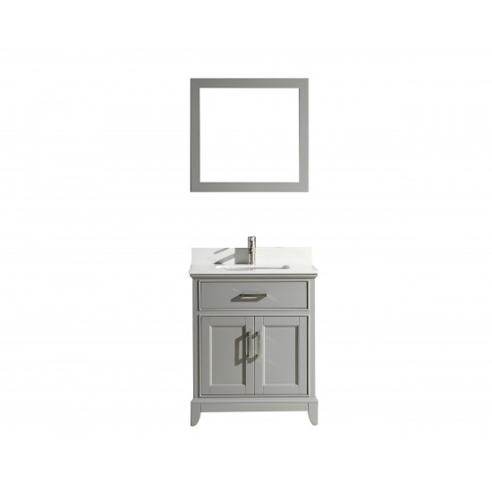 30" sl sink vanity set with phoenix stone top, soft closing doors, drawer, Gray
