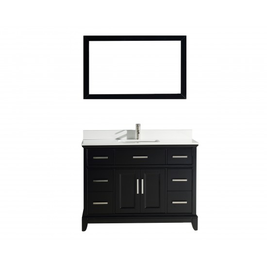 48" sl sink vanity set, phoenix stone top, soft closing doors, drawers, Espresso