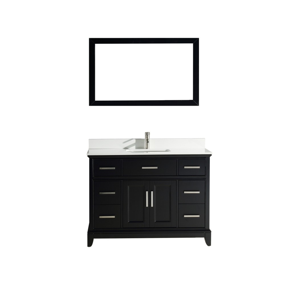 48" sl sink vanity set, phoenix stone top, soft closing doors, drawers, Espresso