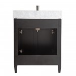 24" sl sink vanity set, carrara marble top, soft closing doors, drawer, Espresso