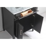 30" sl sink vanity set, carrara marble top, soft closing doors, drawer, Espresso