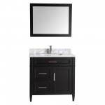 36" sl sink vanity set, carrara marble top, soft closing doors, drawers,Espresso