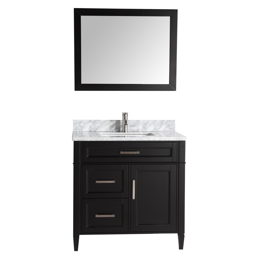 36" sl sink vanity set, carrara marble top, soft closing doors, drawers,Espresso 36" sl sink vanity set, carrara marble top, soft closing doors, drawers,Espresso