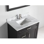 36" sl sink vanity set, carrara marble top, soft closing doors, drawers,Espresso