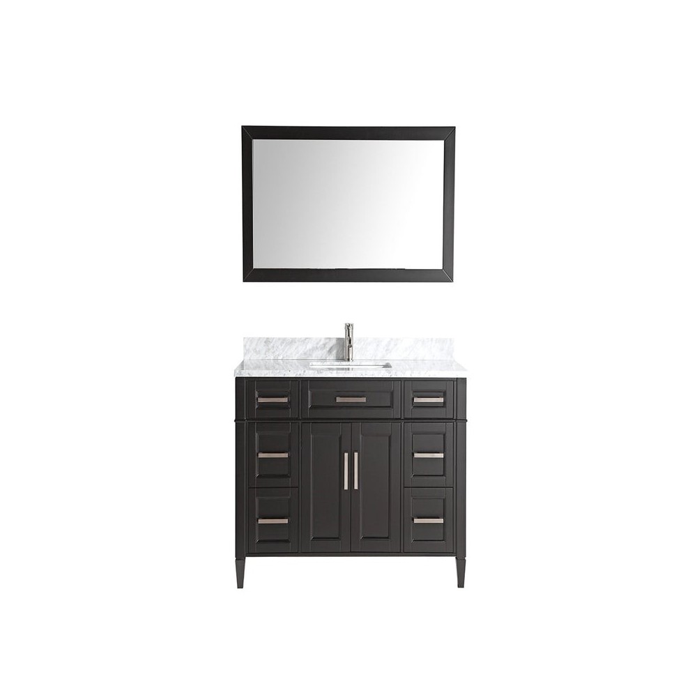 48" sl sink vanity set, carrara marble top, soft closing doors, drawers,Espresso