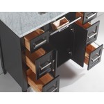48" sl sink vanity set, carrara marble top, soft closing doors, drawers,Espresso
