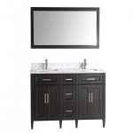 60" dbl sink vanity set, carrara marble top, soft closing doors,drawers,Espresso