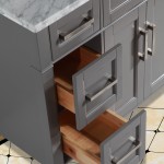 60" sl sink vanity set, carrara marble top, soft closing doors, drawers, Gray