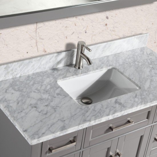 60" sl sink vanity set, carrara marble top, soft closing doors, drawers, Gray