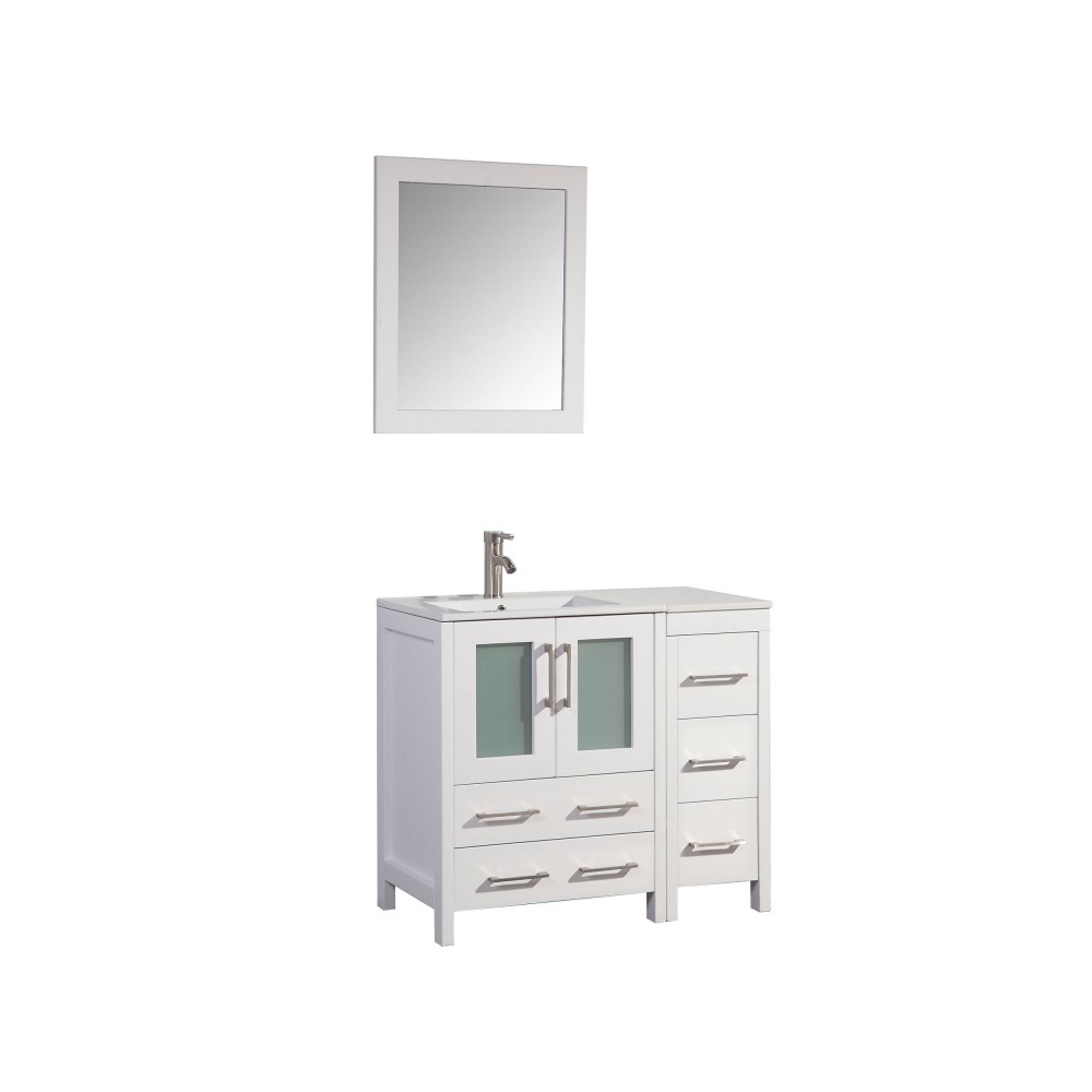 36" sl sink vanity set, ceramic top, soft close, drawers, White, VA3024-36W 36" sl sink vanity set, ceramic top, soft close, drawers, White, VA3024-36W