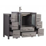 48" sl sink vanity set, ceramic top, soft close, drawers, Gray, VA3024-48G