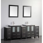 84" dbl sink vanity set, ceramic top, soft close, drawers, Espresso, VA3024-84E