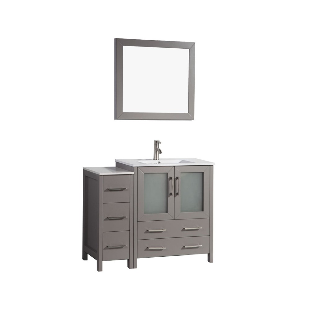 42" sl sink vanity set, ceramic top, soft close, drawers, Gray, VA3030-42G 42" sl sink vanity set, ceramic top, soft close, drawers, Gray, VA3030-42G