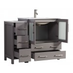 42" sl sink vanity set, ceramic top, soft close, drawers, Gray, VA3030-42G