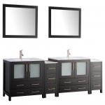84" dbl sink vanity set, ceramic top, soft close, drawers, Espresso, VA3030-84E