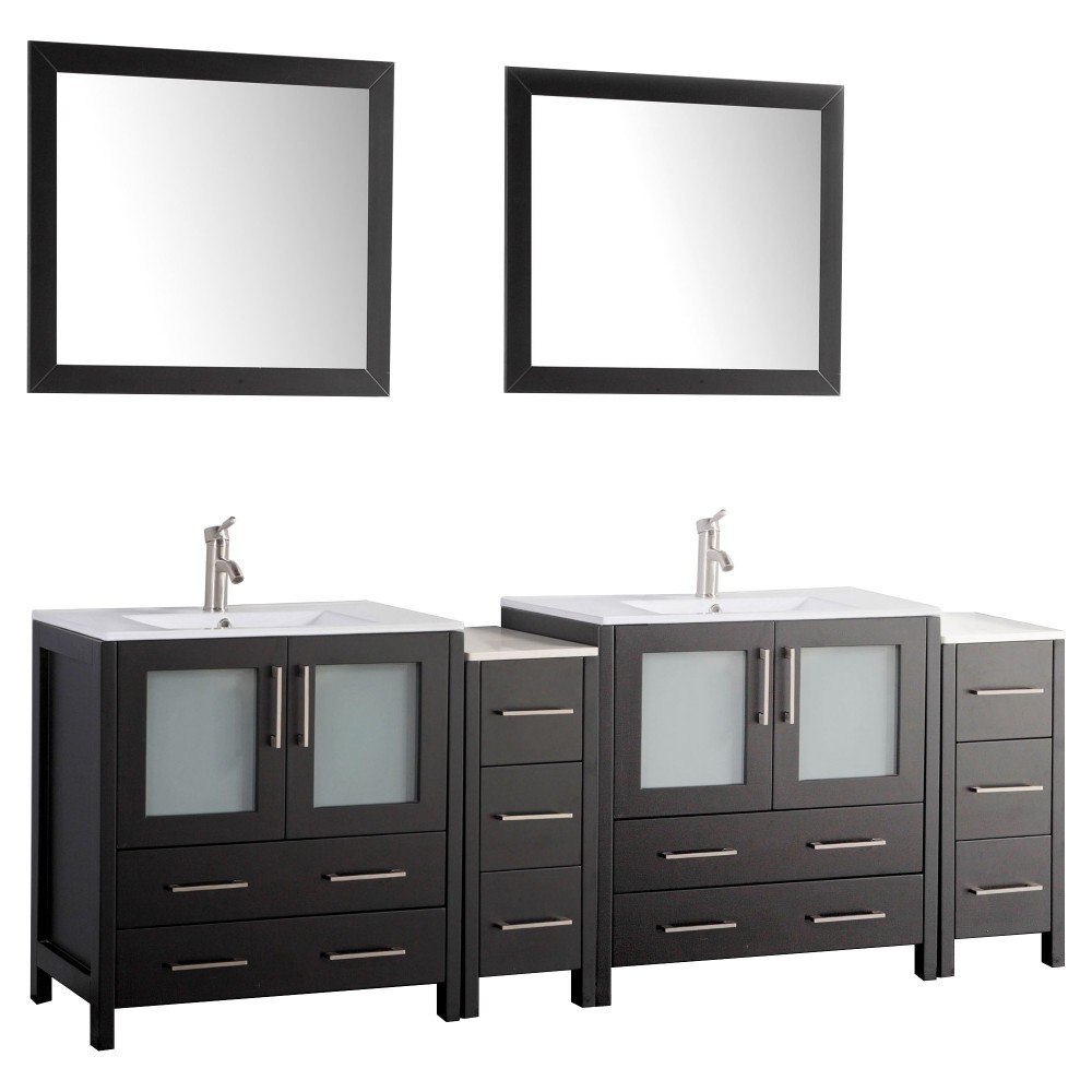 84" dbl sink vanity set, ceramic top, soft close, drawers, Espresso, VA3030-84E 84" dbl sink vanity set, ceramic top, soft close, drawers, Espresso, VA3030-84E