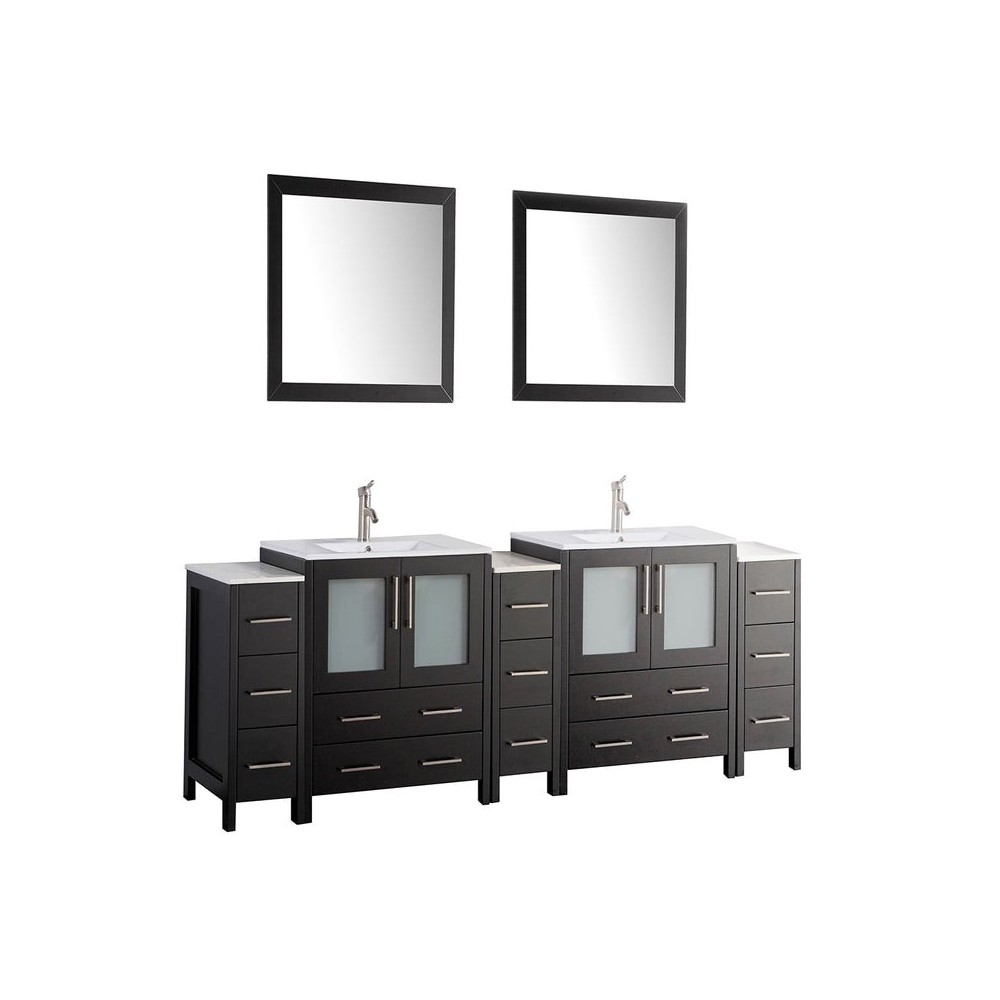 96" dbl sink vanity set, ceramic top, soft close, drawers, Espresso, VA3030-96E 96" dbl sink vanity set, ceramic top, soft close, drawers, Espresso, VA3030-96E