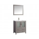 30" sl sink vanity set, ceramic top, soft closing doors, drawers, Gray, VA3030G