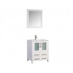 30" sl sink vanity set, ceramic top, soft closing doors, drawers, White, VA3030W