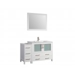 48" sl sink vanity set, ceramic top, soft close, drawers, White, VA3036-48W