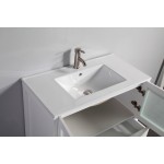 36" sl sink vanity set, ceramic top, soft closing doors, drawers, White, VA3036W