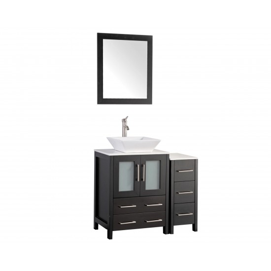36" sl sink vanity set, ceramic top, soft close, drawers, Espresso, VA3124-36E
