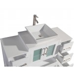 48" sl sink vanity set, ceramic top, soft close, drawers, White, VA3124-48W