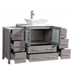 54" sl sink vanity set, ceramic top, soft close, drawers, Gray, VA3130-54G