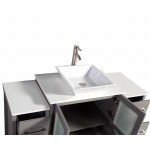 54" sl sink vanity set, ceramic top, soft close, drawers, Gray, VA3130-54G