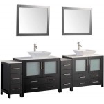 96" dbl sink vanity set, ceramic top, soft close, drawers, Espresso, VA3136-96E