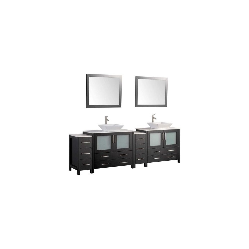 96" dbl sink vanity set, ceramic top, soft close, drawers, Espresso, VA3136-96E 96" dbl sink vanity set, ceramic top, soft close, drawers, Espresso, VA3136-96E