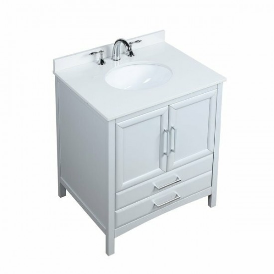 30" sl sink vanity set, stone top,ceramic sink,soft closing doors,drawers,Gray