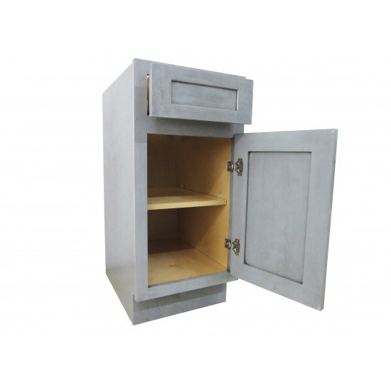 15 inch vanity cabinet grey, knockdown, Gray, VA4015-1G